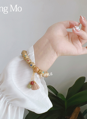 极速星月菩提子单圈手串黄杨木莲蓬男女简约佛珠高密X新月菩提子