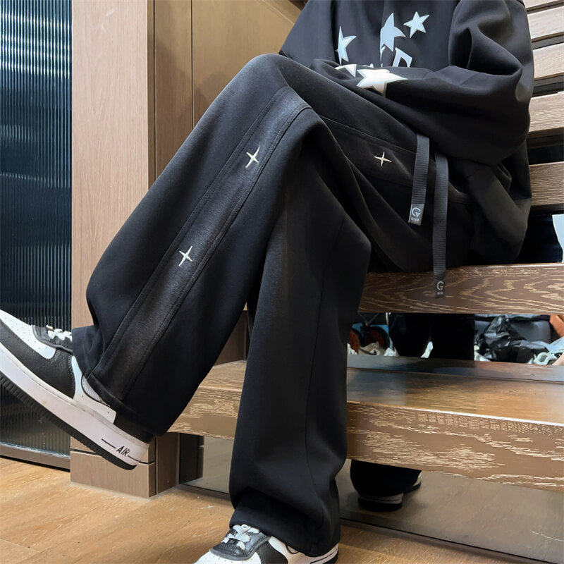 2025春季新款青少年休闲裤学生裤子大码阔腿裤直筒高街宽松潮流,淘宝优惠券,粉丝福利购,淘宝优惠卷