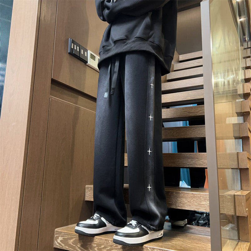 2025春季新款青少年休闲裤学生裤子大码阔腿裤直筒高街宽松潮流,淘宝优惠券,粉丝福利购,淘宝优惠卷