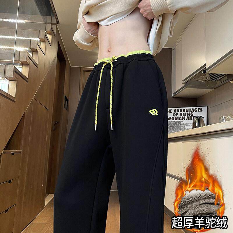 超厚羊驼绒青少年加绒加厚裤子2025冬季新款休闲直筒初高中学生潮,淘宝优惠券,粉丝福利购,淘宝优惠卷