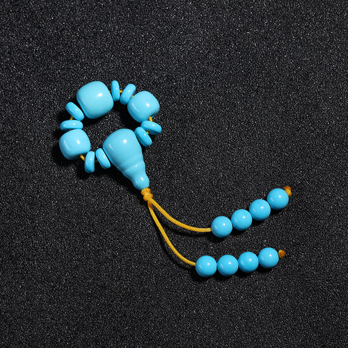 新品天然绿松石佛头三通桶珠隔珠子隔片套装O星月配件佛珠金刚菩 - 图3