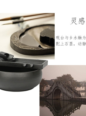 新品陶瓷流水摆件办公室桌面喷泉客厅风水轮招R财流水器鱼缸小礼