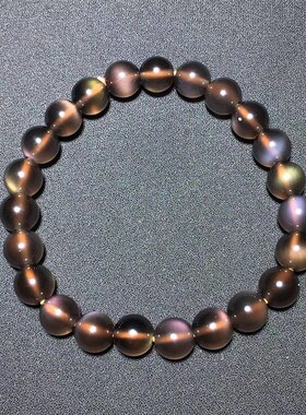 极速工厂特价处理 天然冰彩黑曜石D手链手串 单圈水晶饰品礼物包