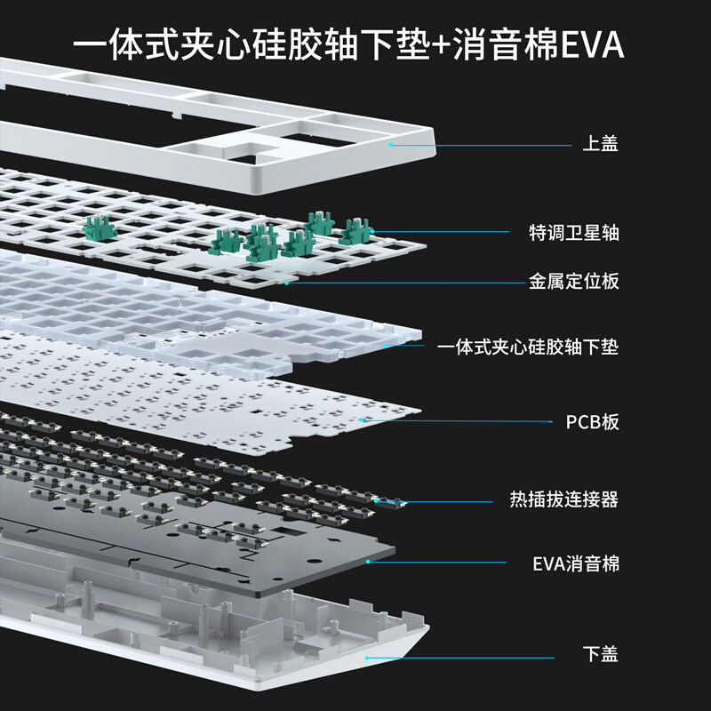 新品Monka魔咖A87 客制化机械键盘套件电脑三模无线蓝R牙RGB热插 - 图0