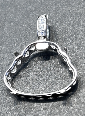 S925纯银小佛公提溜银托小尺寸一字万能扣佛公银托不褪色防掉钻