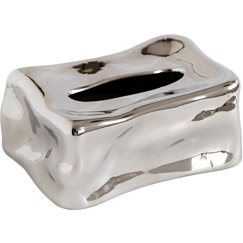 冰块陶瓷纸巾盒北欧轻奢客厅高档电镀抽纸盒ins茶几收纳摆件,淘宝优惠券,粉丝福利购,淘宝优惠卷