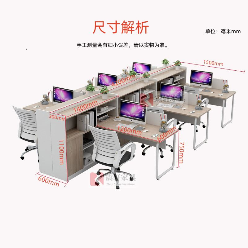 办公家具职员办公财务桌椅组合屏风员工位隔断简约现代卡座电脑桌 - 图2