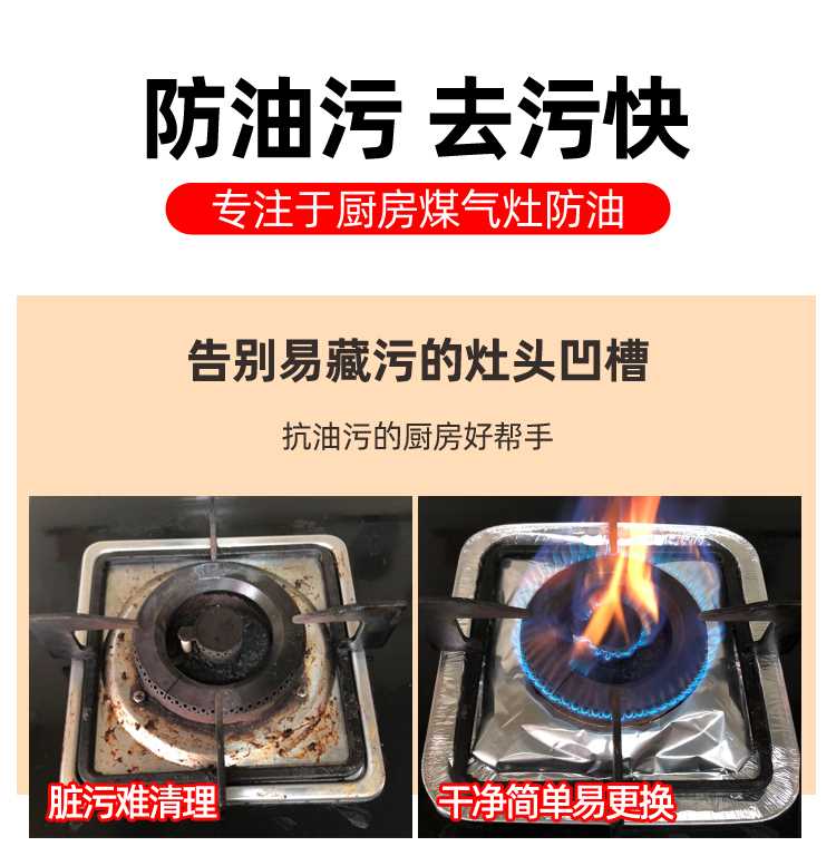 加厚灶头炉盘方形锡箔纸铝箔纸锡纸垫擦圆形煤气围挡吸油纸商用家-图0