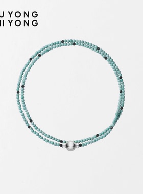 无用之用绿松石间隔黑尖晶项链