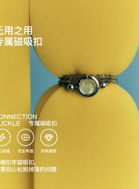 无用之用灰月光黄贝满月项链