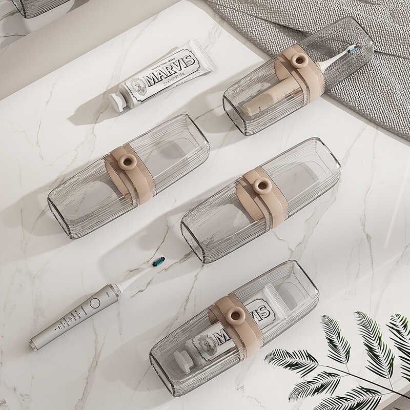 旅行牙膏牙刷收纳盒漱口杯外出便携式洗漱杯透明大容量牙具盒牙桶,淘宝优惠券,粉丝福利购,淘宝优惠卷