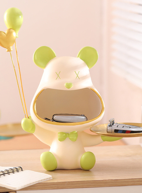 气球暴力熊托盘摆件进门玄关钥匙收纳客厅电视柜酒柜装饰乔迁礼物