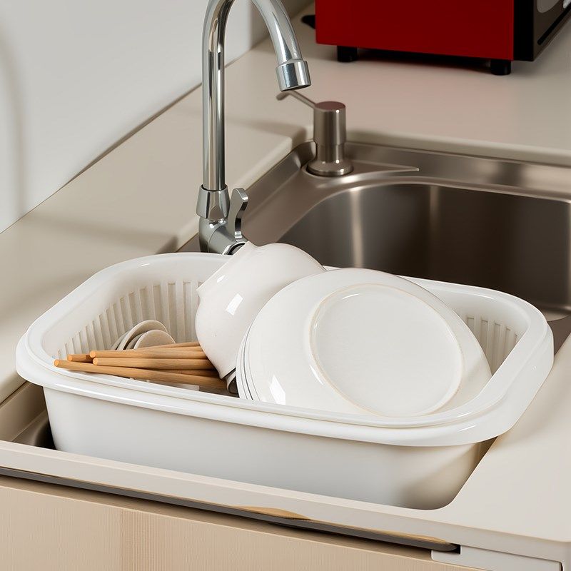 长方形大号洗菜盆双层果蔬沥水篮商用塑料隔水篮碗筷滤水筐漏网筛,淘宝优惠券,粉丝福利购,淘宝优惠卷