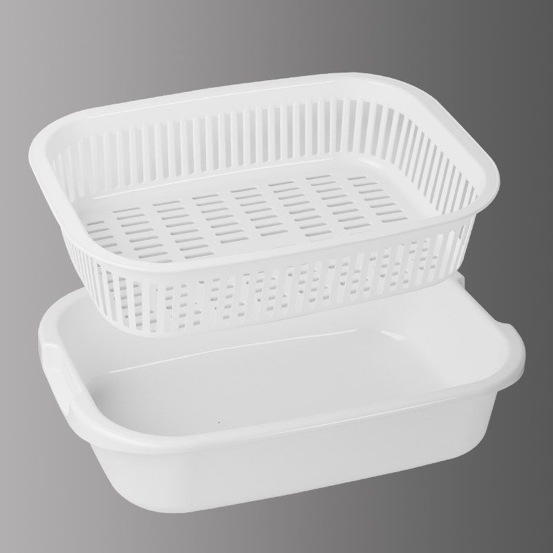 长方形大号洗菜盆双层果蔬沥水篮商用塑料隔水篮碗筷滤水筐漏网筛,淘宝优惠券,粉丝福利购,淘宝优惠卷