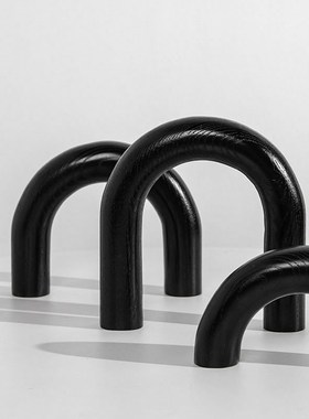 极简黑色木质拱门摆设客厅书房电视柜样板间售楼处玄关桌面摆件