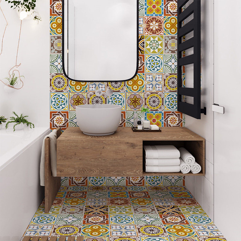 卫生间防水耐磨地砖贴纸 厨房装饰地面贴纸自粘壁纸墙贴 花砖贴画,淘宝优惠券,粉丝福利购,淘宝优惠卷