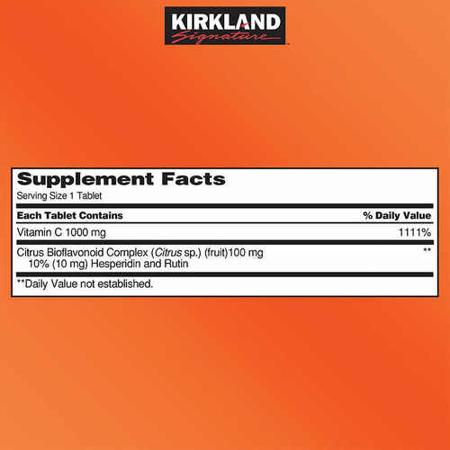 保税美国 KIRKLAND 柯蓝 科克兰 维生素C 1000毫克 温水送服片剂 - 图2