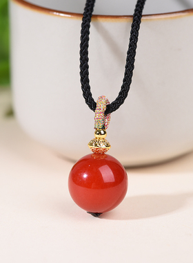 天然水晶项链补金木水火土五行蓝月光珠子玛瑙石锁骨链金虎眼吊坠