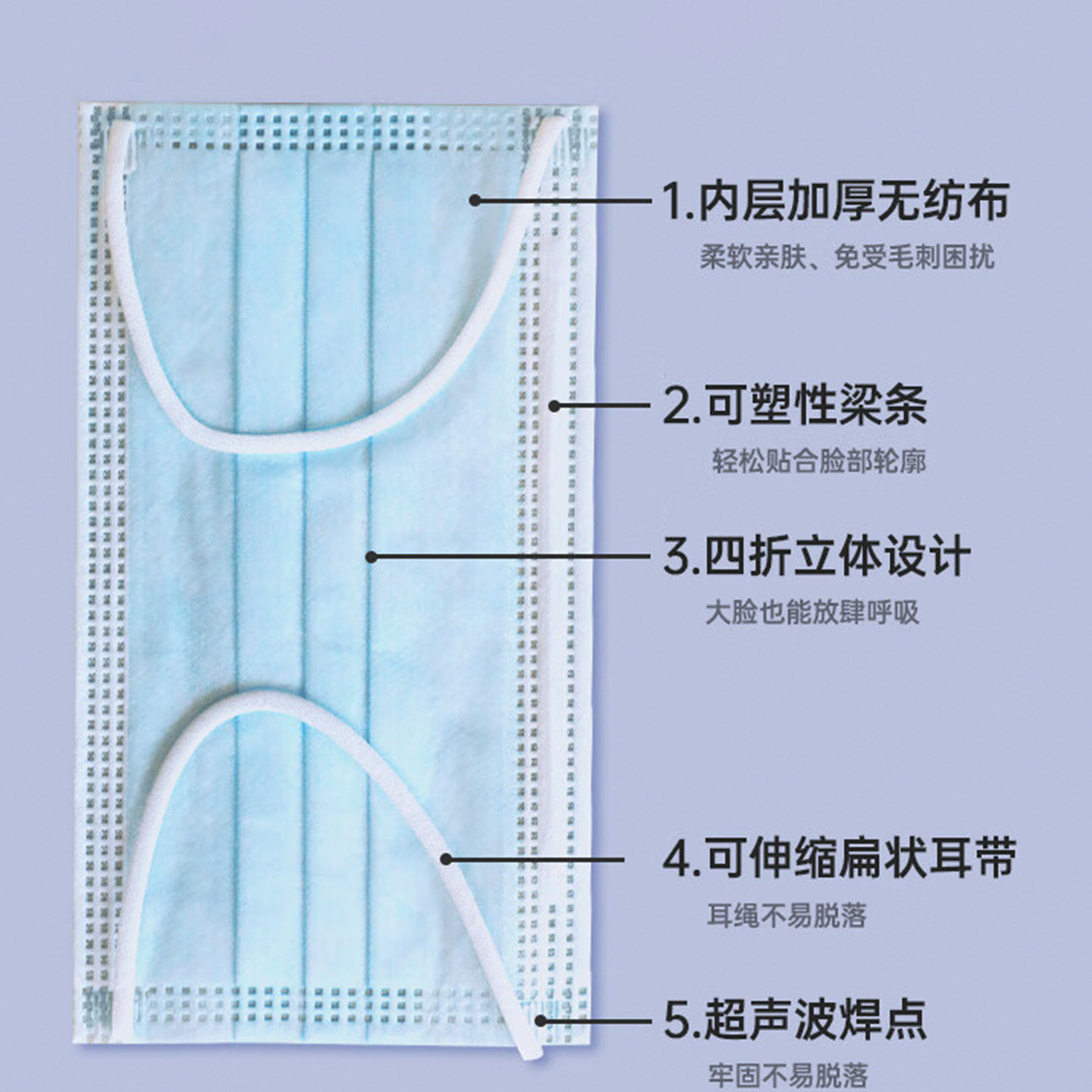 三豸堂医用外科防尘口罩一次性成人通用薄透气防晒防病菌防甲流