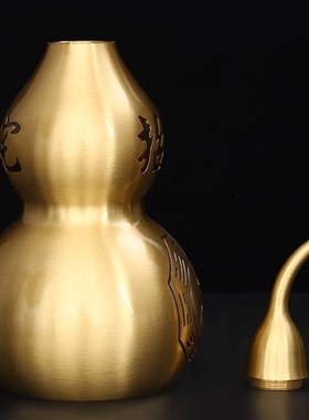 速发葫丝摆件纳福招财葫芦客厅桌面摆放铜器工艺品送礼纯铜葫口芦