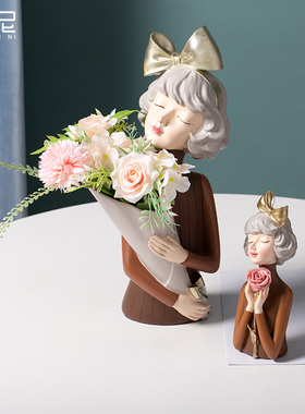 速发创意蝴蝶结捧花孩摆件装饰品轻桌风客居家厅电视柜奢面摆设