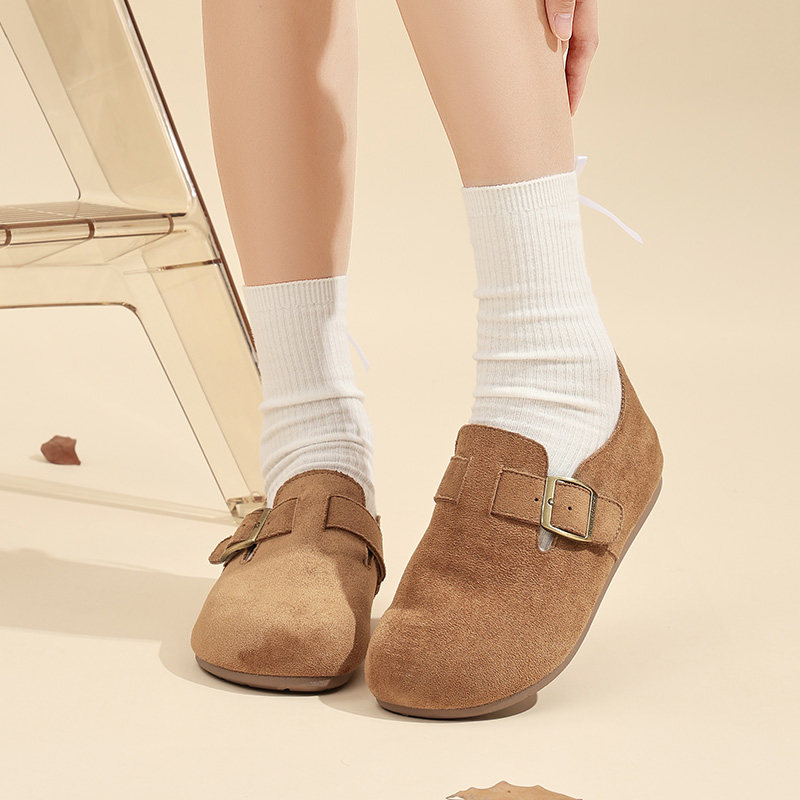 人本官方店2025新款秋季一脚蹬平底百搭勃肯鞋女懒人鞋通勤乐福鞋,淘宝优惠券,粉丝福利购,淘宝优惠卷