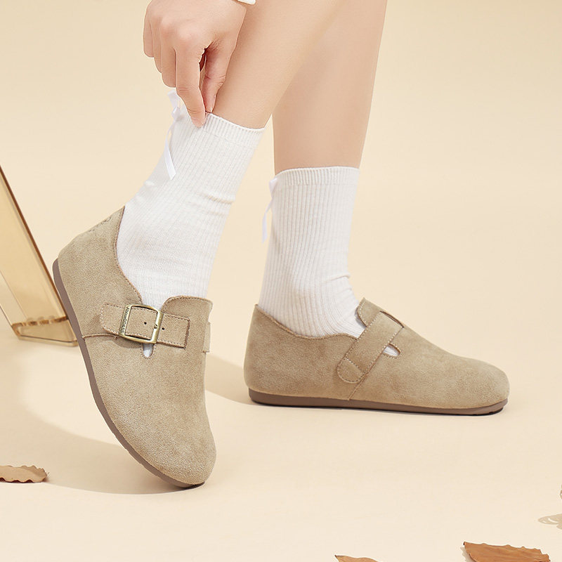 人本官方店2025新款秋季一脚蹬平底百搭勃肯鞋女懒人鞋通勤乐福鞋,淘宝优惠券,粉丝福利购,淘宝优惠卷