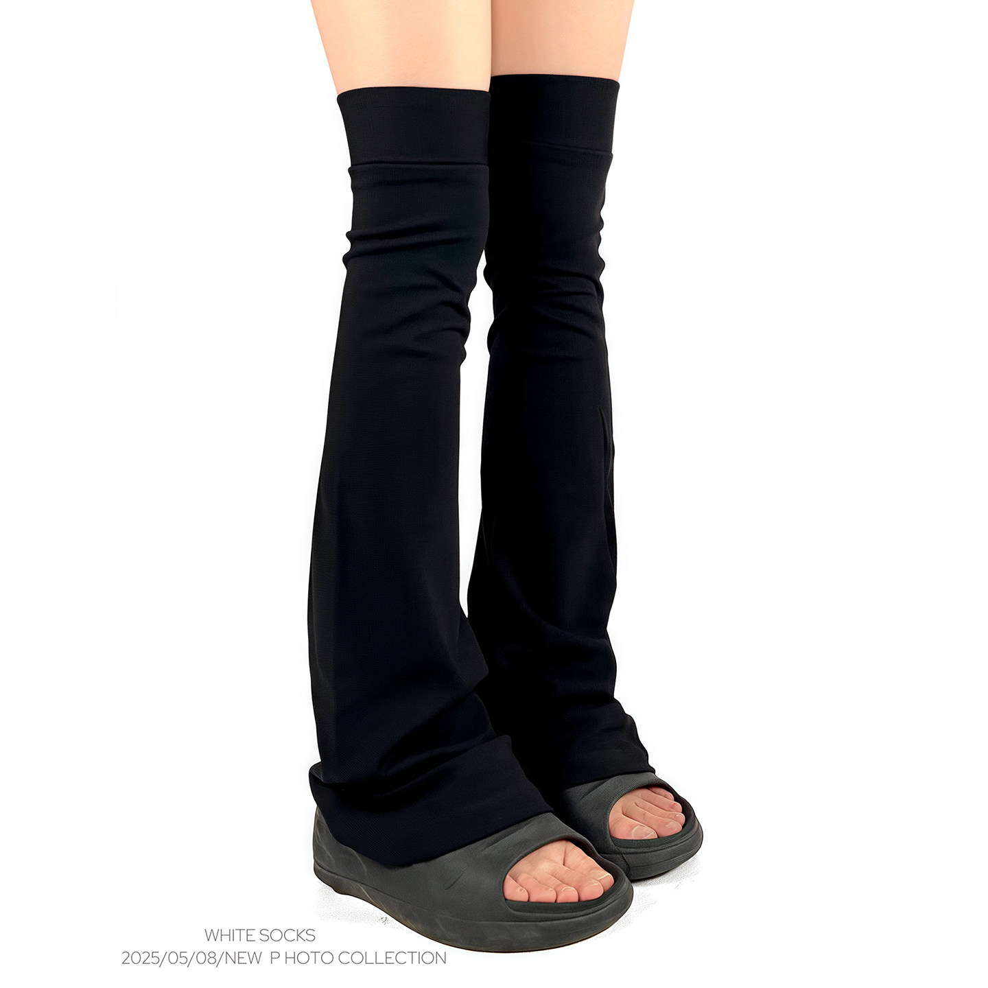 WHITE SOCKS春秋白色过膝袜套女宽边简约百搭堆堆袜加长大腿袜女,淘宝优惠券,粉丝福利购,淘宝优惠卷