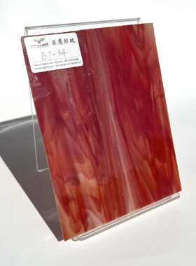 厂家热销红色乳浊不透明玻璃马赛克剪画手工贴画用彩绘玻璃