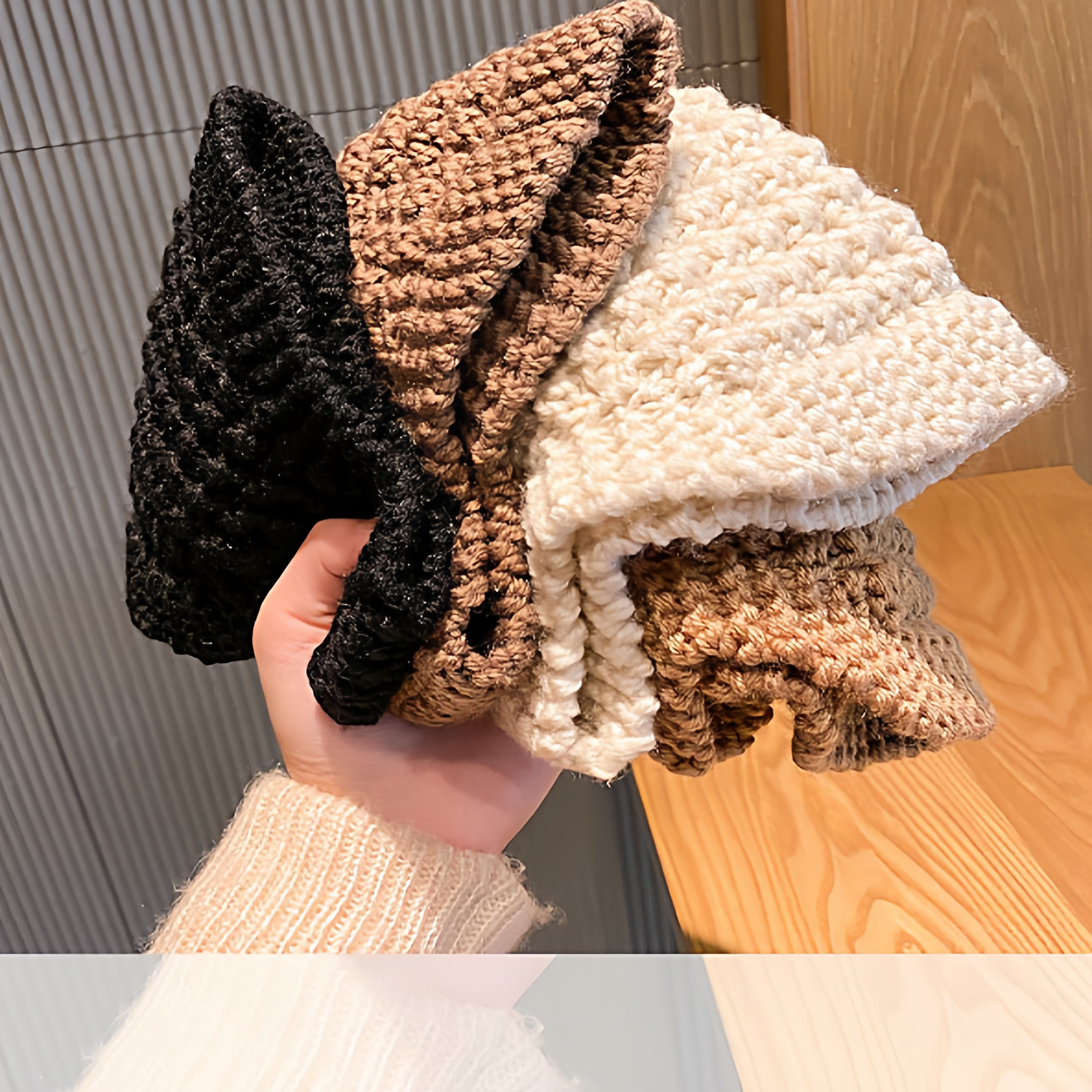 新款针织秋冬帽子毛线保暖头套发带冬季白发护耳包头带宽头巾围脖,淘宝优惠券,粉丝福利购,淘宝优惠卷