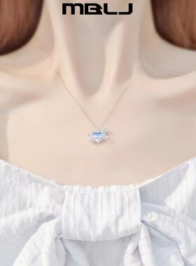 新品儿童项链配饰女童项链透明月亮公主小L女孩戴水晶首饰小孩吊