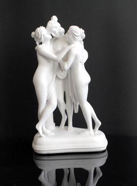 希腊神话美惠三女神家居摆件树脂欧式人物雕塑工艺品桌面装饰摆设