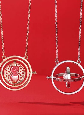 哈利波特时光转换器沙漏高档毛衣链手工古风个性项链