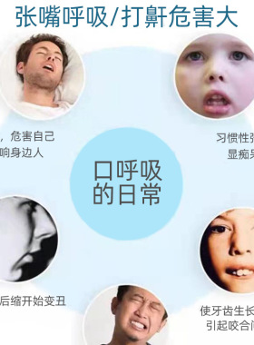 腺样体肥大面容矫正器睡觉防张嘴呼吸儿童成人打呼噜下巴闭嘴托带