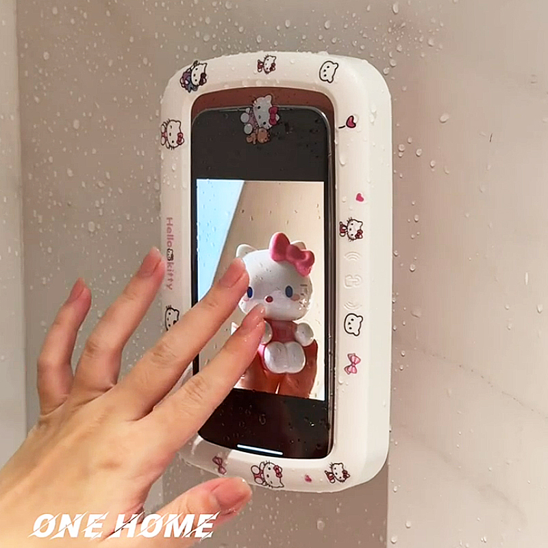 HelloKitty bathroom waterproof mobile phone box lazy bracket for bathing and watching TV rotatable bathroom storage rack