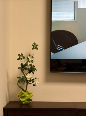 仿真花摆件入户玄关装饰摆件陶瓷花瓶插花家居客厅餐厅电视柜装饰