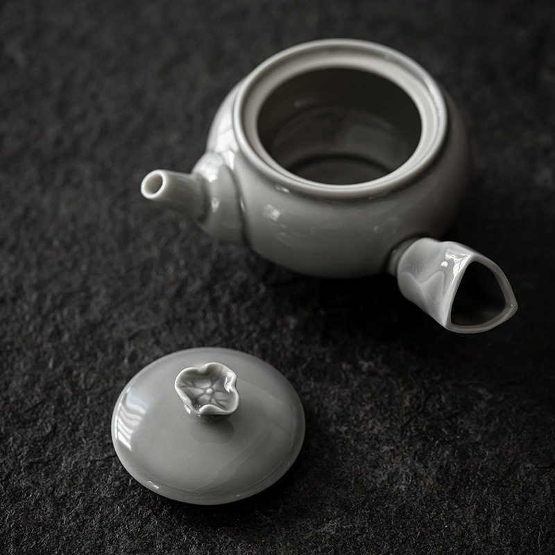 冰灰釉荷香侧把壶 日式陶瓷功夫小茶壶简约单壶泡茶器急须壶,淘宝优惠券,粉丝福利购,淘宝优惠卷