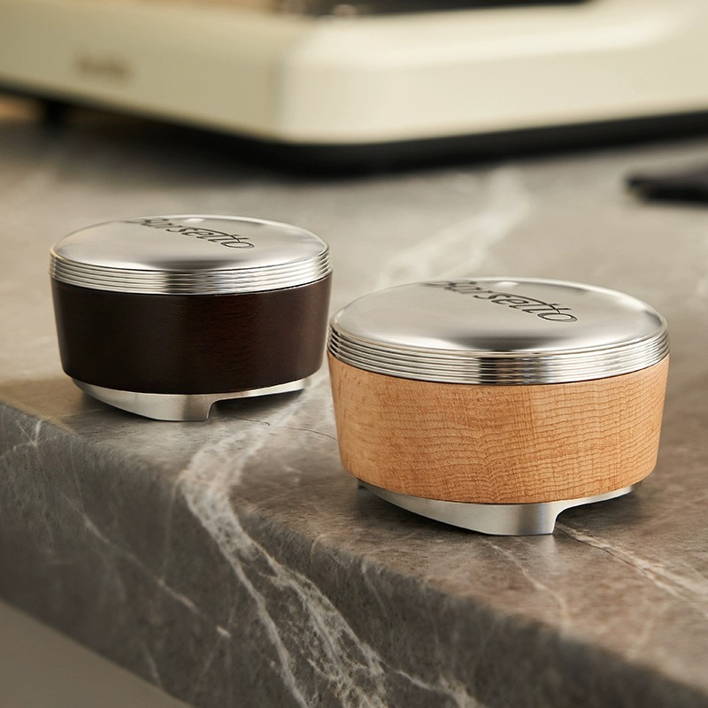 【新品】Barsetto/百胜图58mm布粉器不锈钢榉木胡桃木咖啡机配套 - 图0