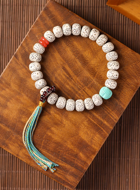 南山非遗文创海南高密度黄籽星月菩提念珠原生态跑环男女手链