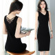 Threaded sexy backless beautiful backrest vest dress