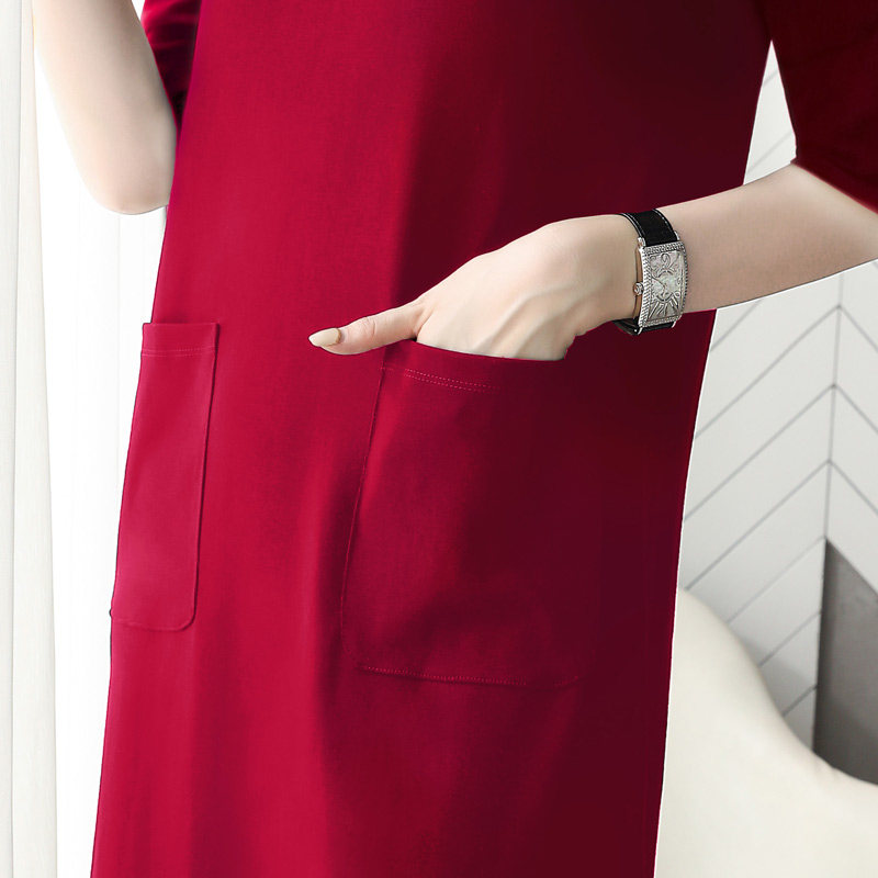 红色大码胖mm 2020年夏季连衣裙 甄度大码女装