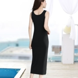 Сверхдлинный длинный черный топ с чашечками, платье без рукавов, платье с рукавами без рукавов, большой размер, изысканный стиль