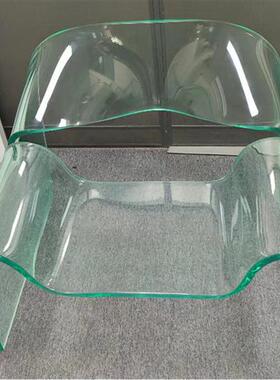 酒店前台透明树脂休闲吧台椅子摆件创意水晶玻璃艺术品凳子雕塑