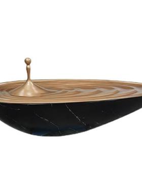 创意玻璃钢水滴摆件酒店大堂山泉水景雕塑售楼部玄关流水喷泉生财