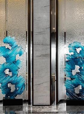 现代酒店玄关创意抽象摆件透明树脂太湖石雕塑别墅样板房软装饰品