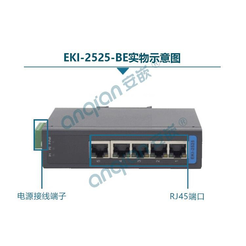 EKI-2525 EKI-2525-BE AE 2525I 研华5口非网管宽温工业级交换机 - 图1