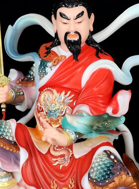 新品汉白玉玄天上帝真武玄武大帝佛E像居家工艺品北极真君客厅桌
