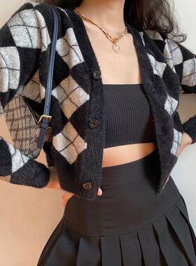 极速Fashion Oversize Womens Sweaters Autumn Vintage Car.diga