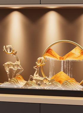 轻奢招财鹿摆件新中式