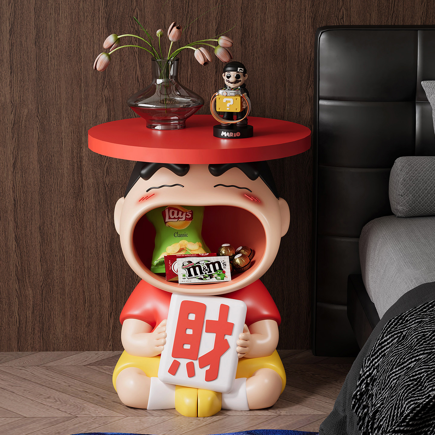 蜡笔小新落地摆件现代奶油风客厅电视柜旁沙发边几乔迁新居礼物,淘宝优惠券,粉丝福利购,淘宝优惠卷